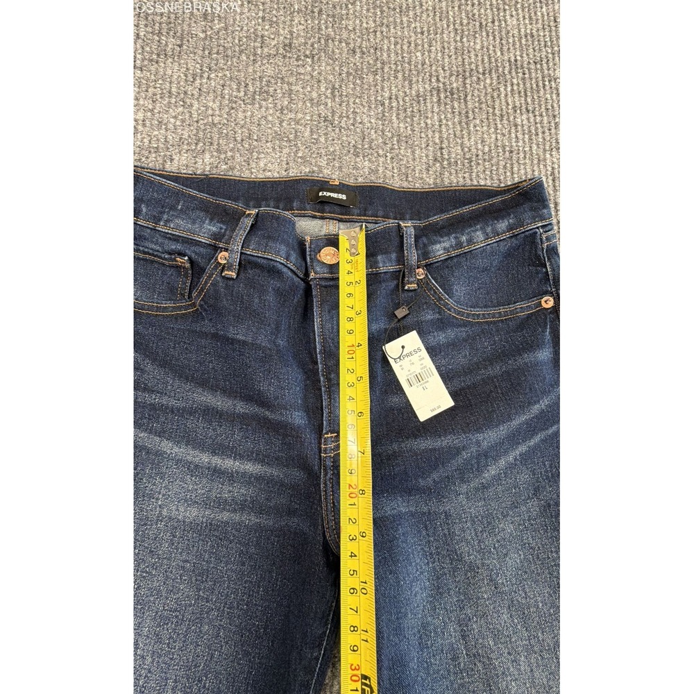 Express Women's Dark Wash Blue High Rise Flare Jeans Sz 8L NWT - Picture 7 of 10